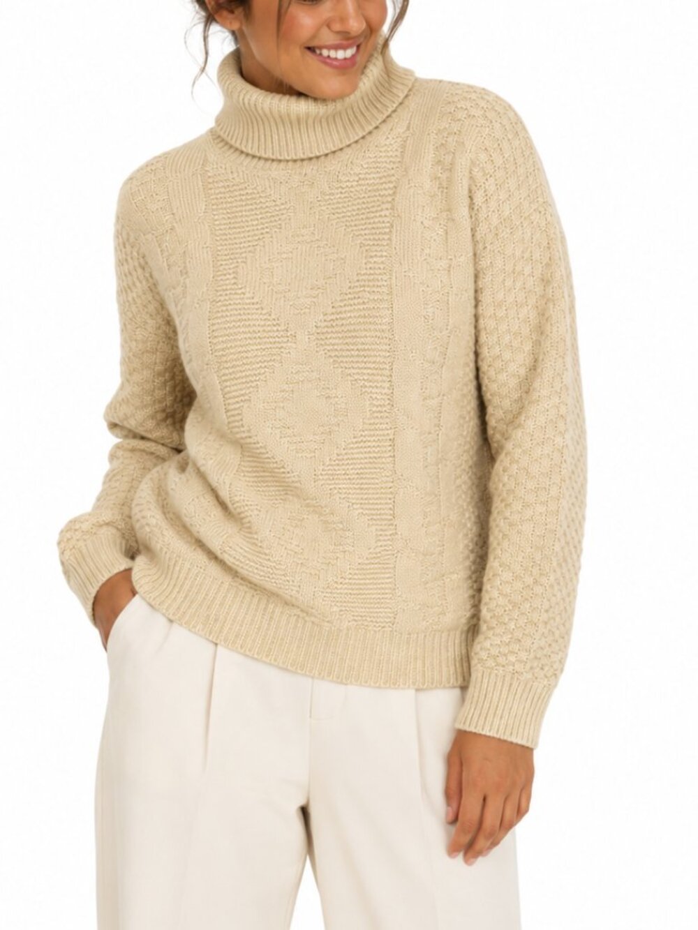 Vintage Walker Wool Blend Knit Turtleneck Sweater M Repair Project DIY